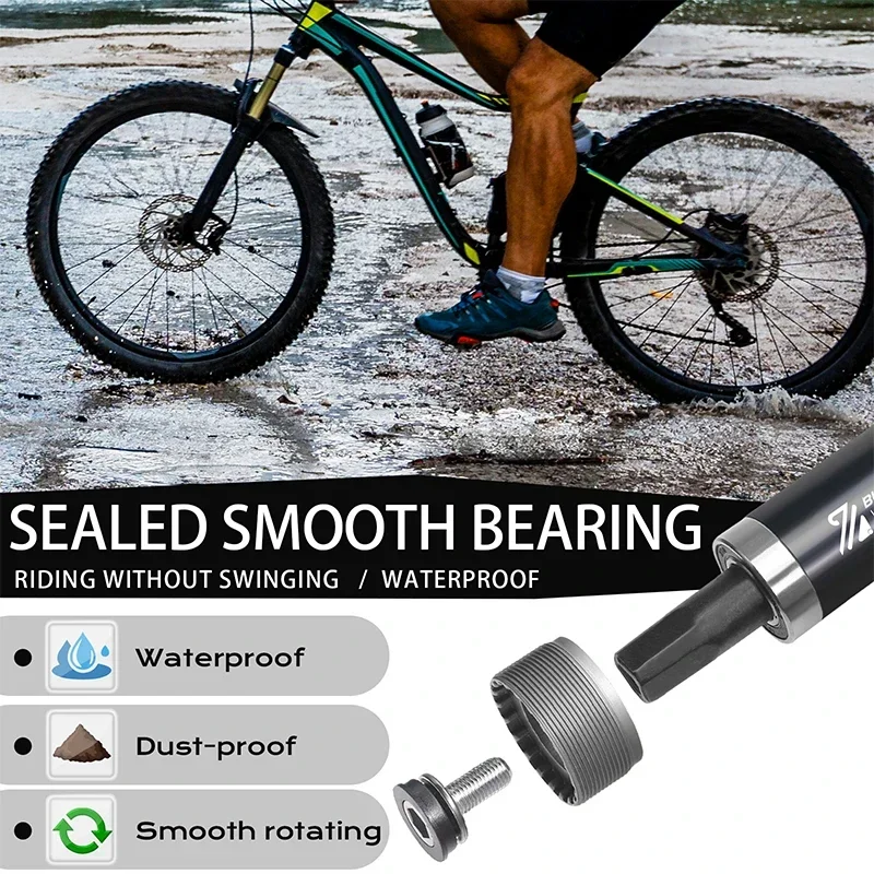 Bicycle Bottom Bracket BSA BB68 Sealed Bearing Square Threaded Hollow Axle 113/120/122.5/126/140mm