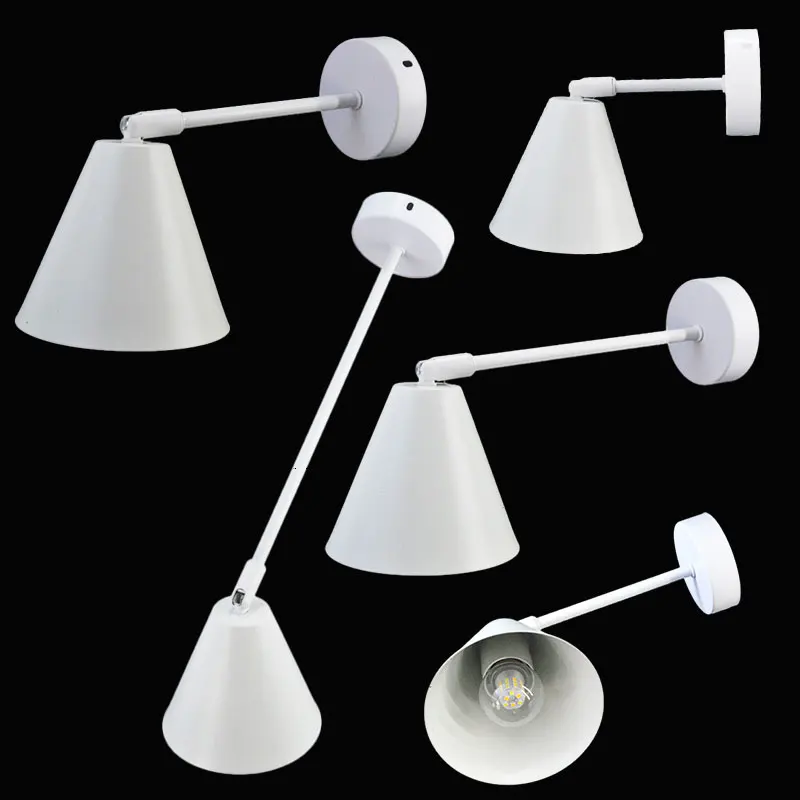 

Wall Lamp With Metal Lampshade E27 7W Bulbs AC85-265V 3Colors Changeable Lighting Wall Art Decor LED Reading Lamp