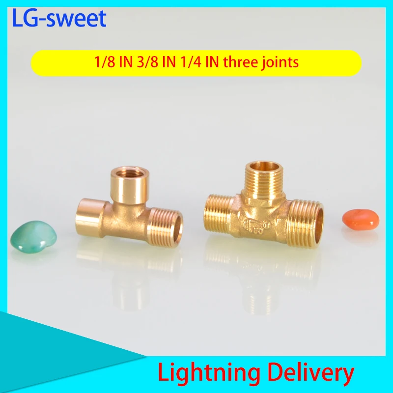 

Тройник 1/4 дюйма, три соединения 1/8 дюйма 3/8 дюйма, три внешних зубца, внутренний и внешний провод G1 /4, редуктор, Латунные Пневматические детали