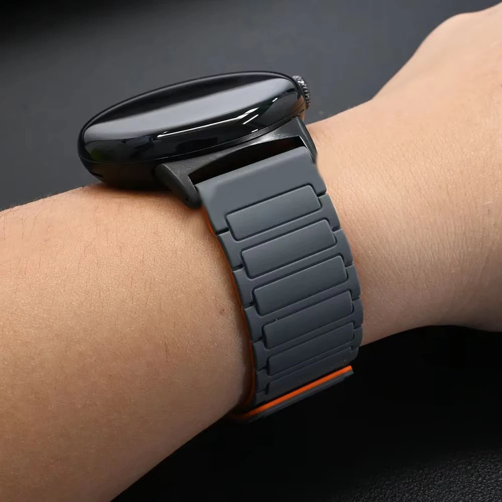 Magnetic Silicone Sport Replacement Strap Bracelet, 45mm/41mm,