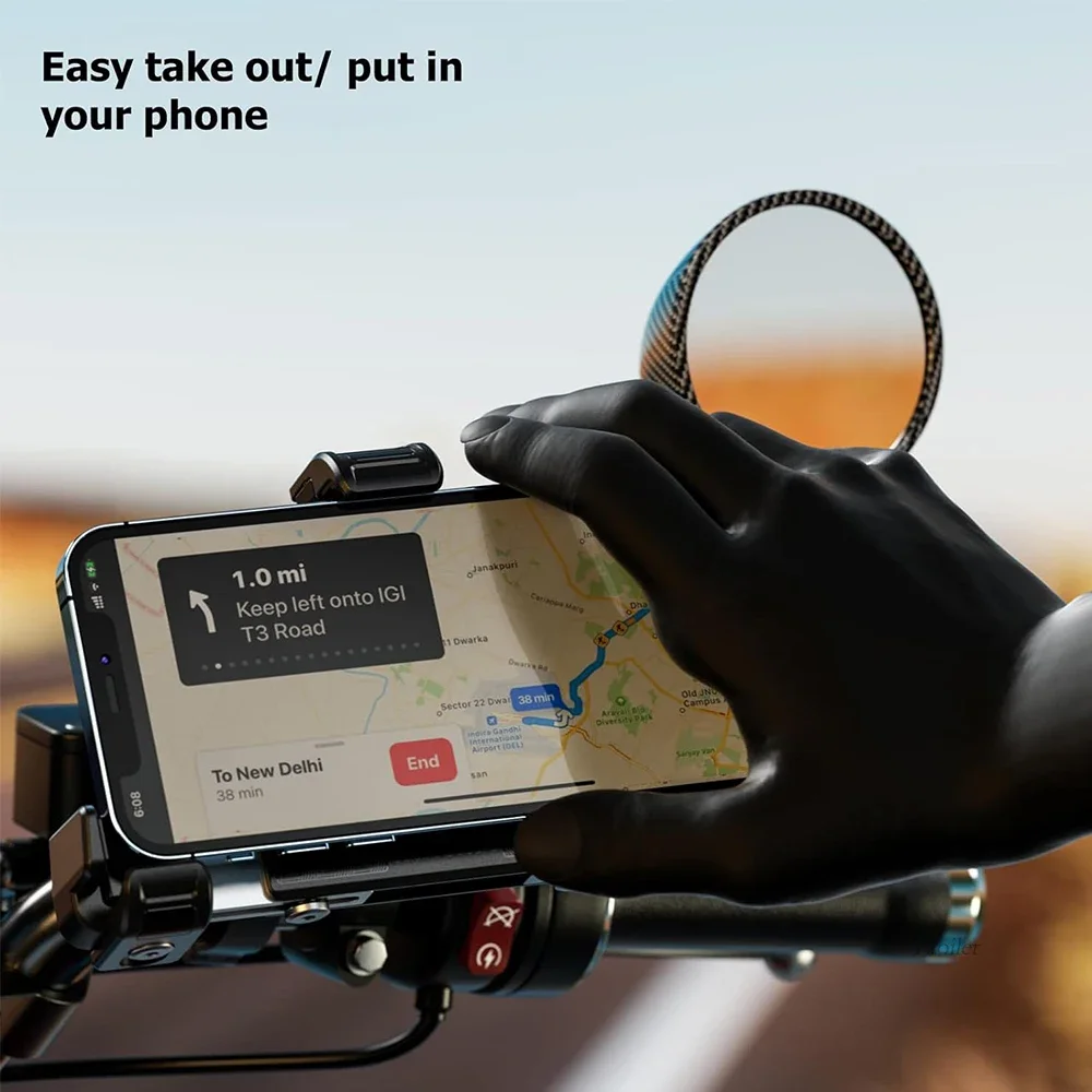Kewig Supporto per cellulare moto antifurto in lega di alluminio con ammortizzatore di vibrazione, blocco automatico one-push e sgancio rapido