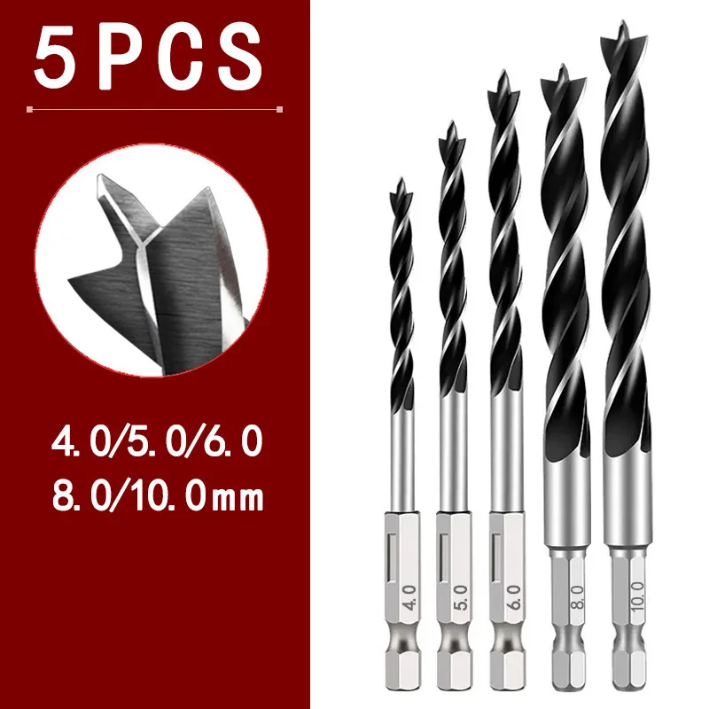 Woodworking Three-Point Drill Bit Set - Precision Hole Reaming Tool
