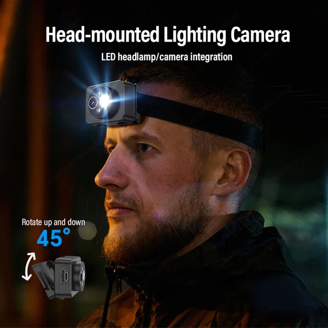 2MP Sport Action Camera Headlight First Perspective Built-in 1000mAh Battery Video Recorder Smart Wave Hand Induction Action Cam 2