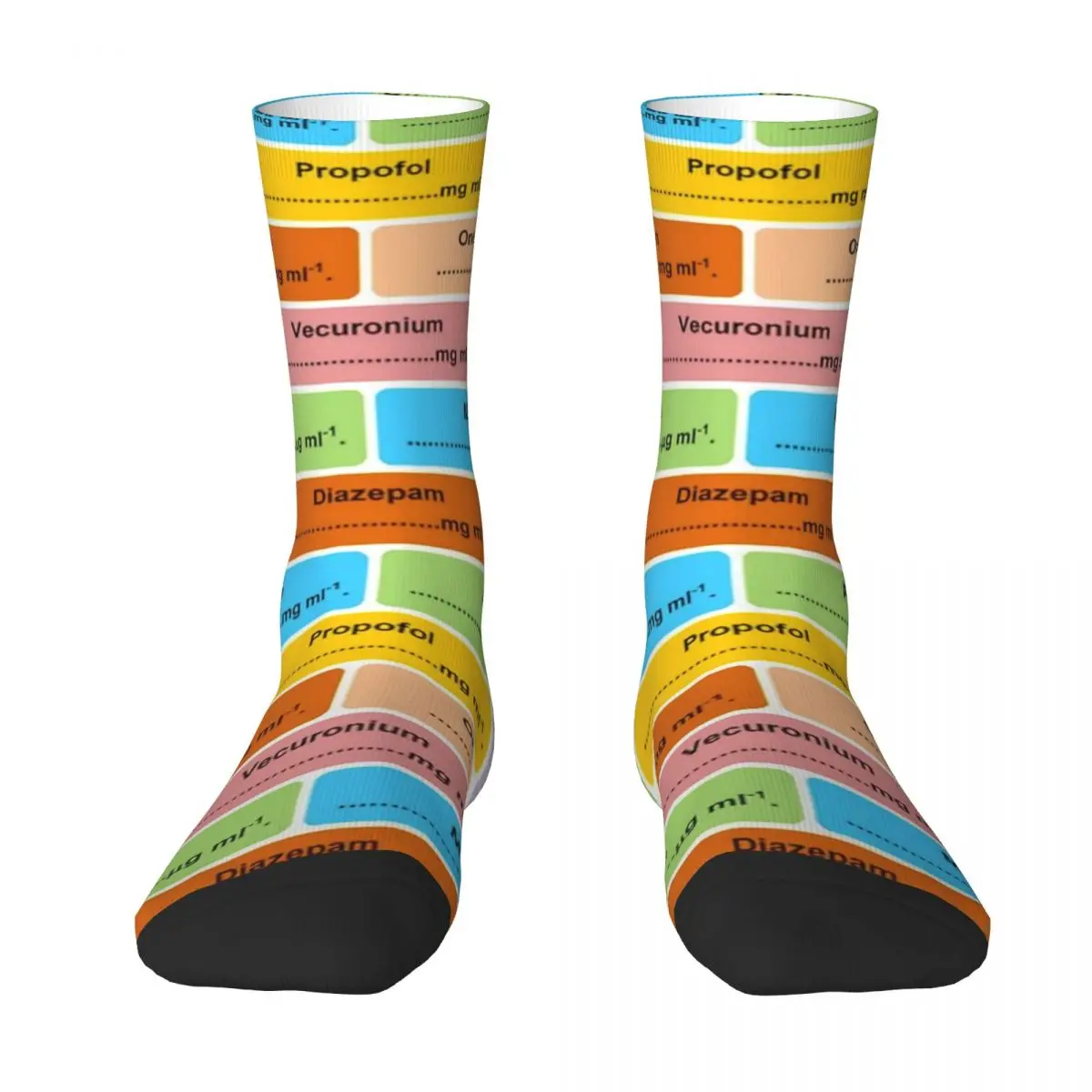 

Gift For Anaesthetist Anesthetist Anesthesiologist Drug Label Pattern Socks Harajuku Super Soft Stockings All Season Long Socks