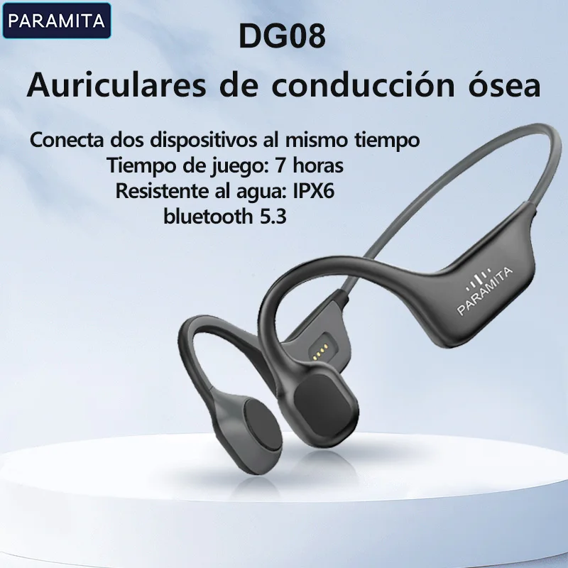 Paramta-auriculares de conducción ósea Real, inalámbricos por Bluetooth, Auriculares deportivos impermeables con micrófono para entrenamientos y correr