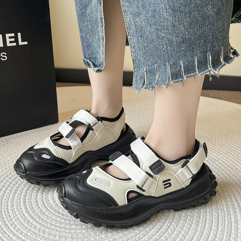 Women Closed Toe Designer Sandals Summer Fashion Platform Casual Sandal Female Chunky Sneakers Outdoor Light Ladies Sports Shoes