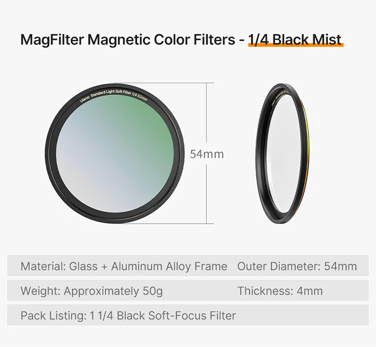 Ulanzi-Anel Adaptador MagFilter, filtro magnético, filtros ajustáveis