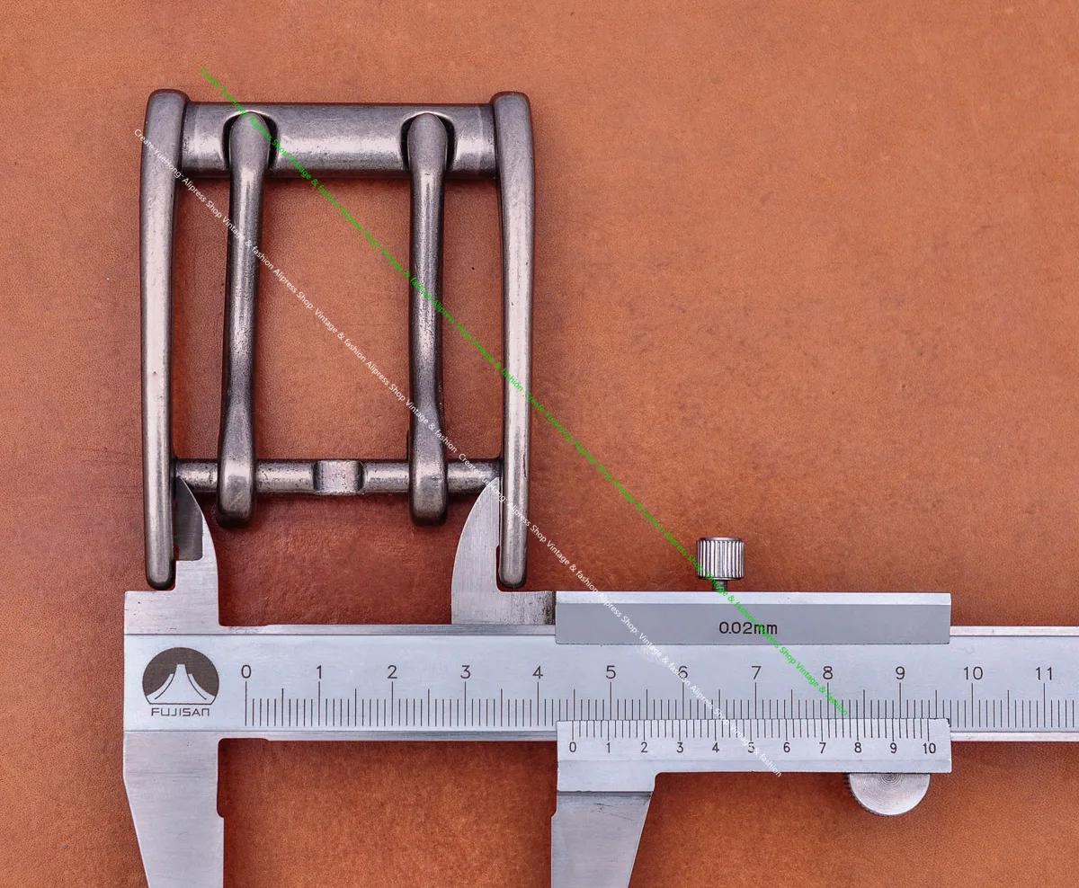 Classic Strong Metal Brass Plated Men Wide End Bar Prong Double Pin Buckle Leathercraft Jeans Belt Buckle Replacement Fits 45mm