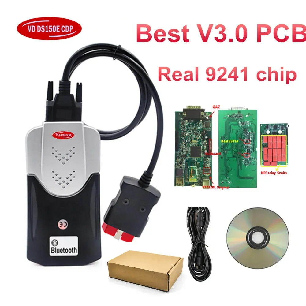 Печатная плата VD DS150E CDP Bluetooth V3.0 для Tnesf Delphis Orpdc V3 с 21 реле, чип 9241 RT232RL VD TCS CDP Pro с генератором ключей 2021,11