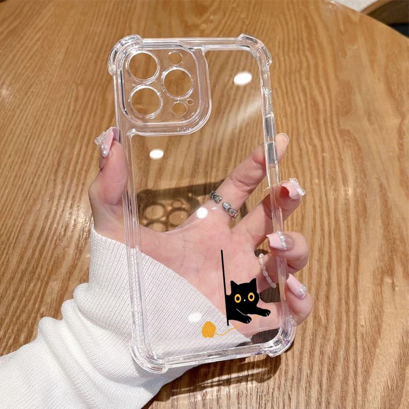 Funny Cat Transparent Phone Case - Enhanced Protection and Style