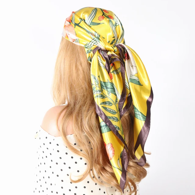 New Silk Scarf and Wrap for Designer Luxury Brand Kerchief Neck Head/Hair Scarves Bandana Handkerchief 90X90CM Headscarf 44