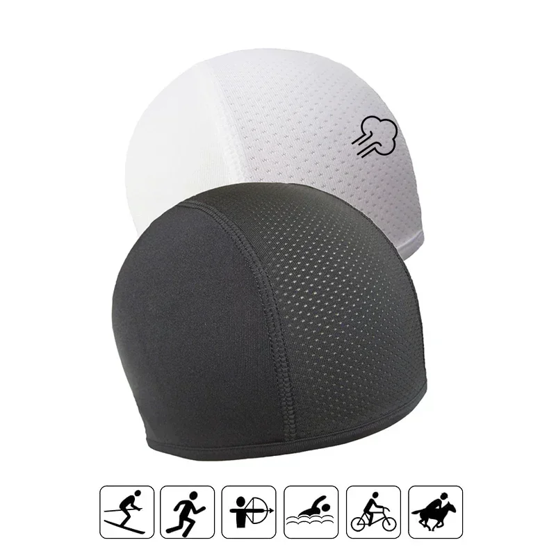 1PC Motorcycle Cycling Cap Quick Dry Breathable Moisture Wicking Under Helmet Beanie Inner Lined Dome Sport Cap Cycling Hat