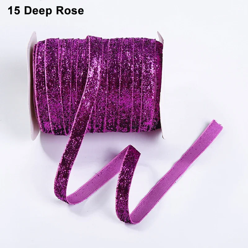 Multicolor Shimmer Glitter Velvet Ribbon for DIY Crafts and Decorative Wrapping