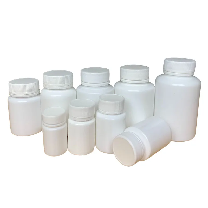 

100PCS 15ml/20ml/30ml/50ml/100ml Plastic PE White Empty Seal Bottles Solid Powder Medicine Pill Vials Reagent Packing Containers