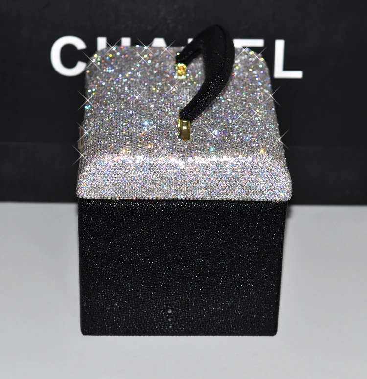 Crystal Diamond Portable Cosmetic Case PU Leather with High Grade