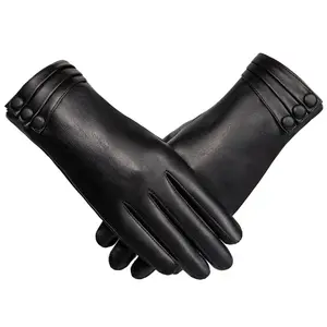 Windproof PU Leather Gloves Full Finger Thicken Warm Sport Cycling Gloves Autumn Winter Waterproof Touch Screen Gloves