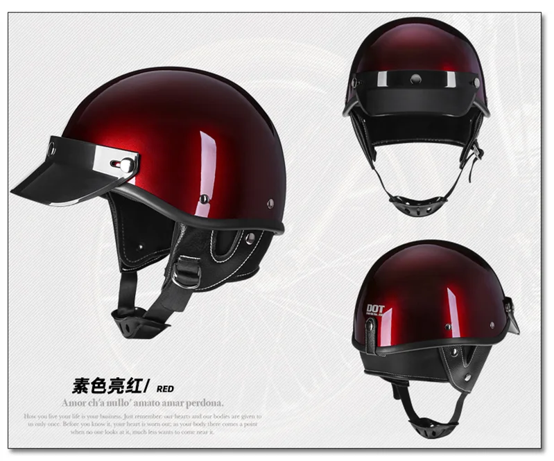 Generic 2 Gifts DOT Motor Helmet Retro Motorcycle Helmet Moto Helmet
