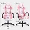Pink Gaming Chairs with Footrest,Computer Game Chair,Massage Gaming Chairs,Christmas,Xmas Gift,PC Gaming Chairs 3