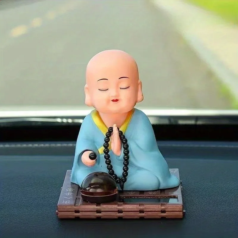 Solar Powered Little Monk Car Accessories, Car Shaking Little Monk Car Interior Accessories, Toy Accessories