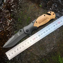

Browning X50 Tactical Folding Knife Wood Handle Outdoor Safety-defend Camping Hunting Survival Pocket Knives EDC Tool
