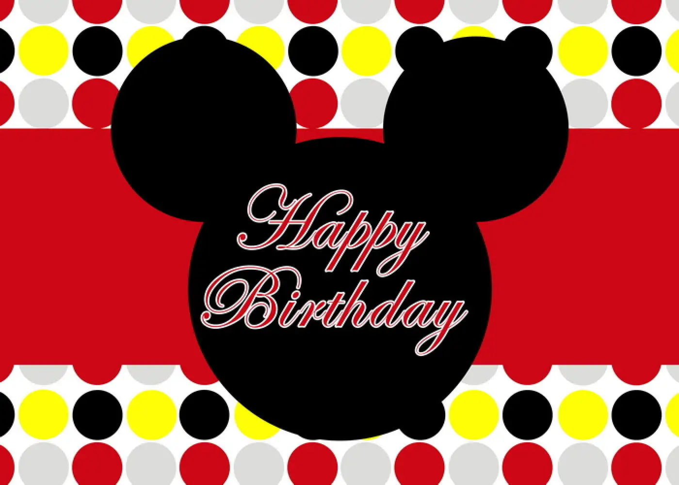 Birthday Backdrop Disney Cartoon Mickey Minnie Mouse Theme Children Happy Birthday Baby Shower Gender Revealing Photography Banner 1set