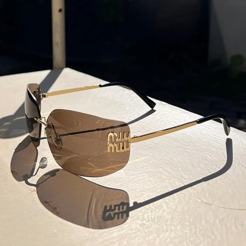 

2024 Luxury Fashion Brand Sunglasses For Women And Men Glamour Designer Rimless Sun Glasses Unisex Trend Eyewear UV400