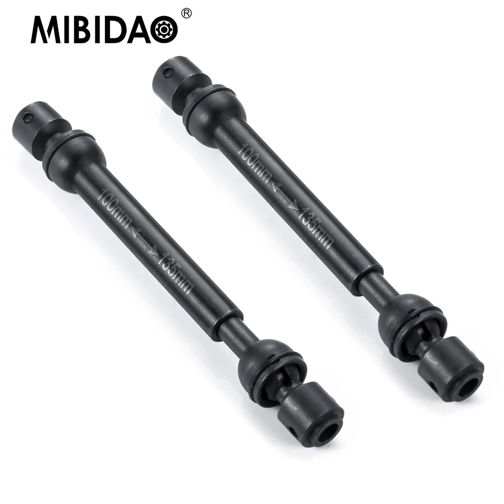 

MIBIDAO 2 шт. 100-135 мм универсальный стальной приводной вал для Axial SCX10 90047 1/10 RC Rock Crawler Car Model Upgrade Parts