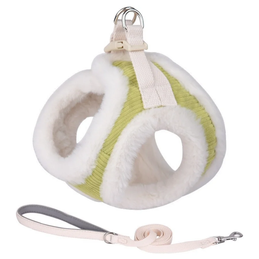 Autumn and Winter Plush Dog Walking Leash Pet Chest Harness Vest Style Adjustable Small and Medium-sized Anti Slip Pet