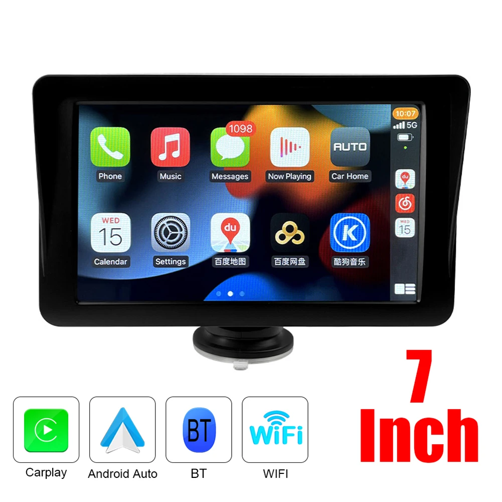 

7 Inch Car GPS Navigator Mirrorlink Wireless Carplay Android Auto Portable Navigator Touch Screen HD 1024P WiFi Rear View Camera
