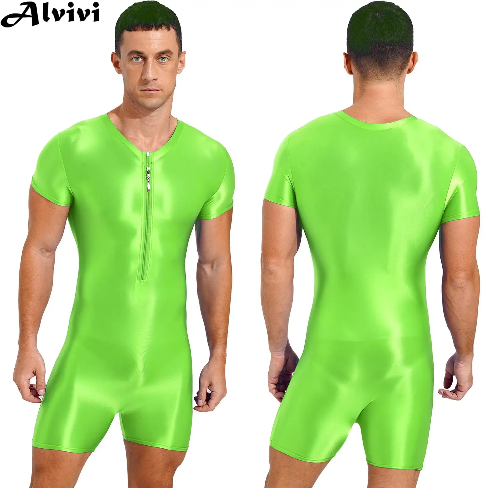 MensBodysuitSwimwearBeachPoolSwimsuitRashGuardShortSleeve