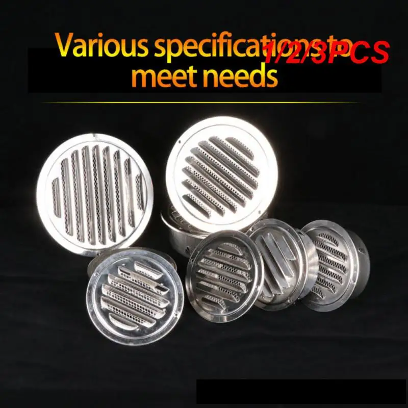 

1/2/3PCS Stainless Steel Exterior Wall Air Vent Grille Round Ducting Ventilation Grilles 70/80/100/120mm Air Vent