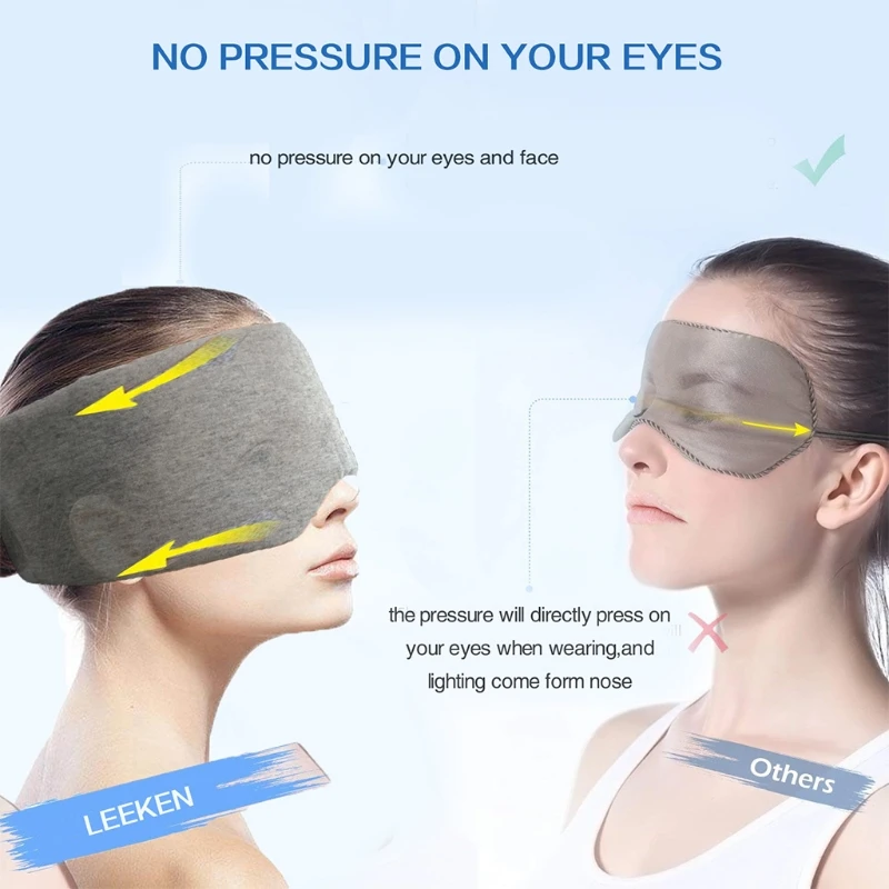 Men Women Cotton Blackout Eye Mask Oversized Eyeshade Cover Breathable Adjustable Sleeping Blinder Blindfold for Drop Shipping 3