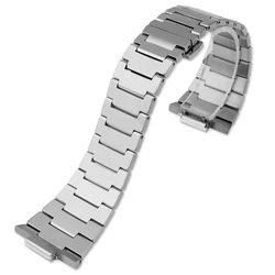 Elegant Solid Stainless Steel Watch Strap with Quick Release and Convex End - 12mm (Silver)