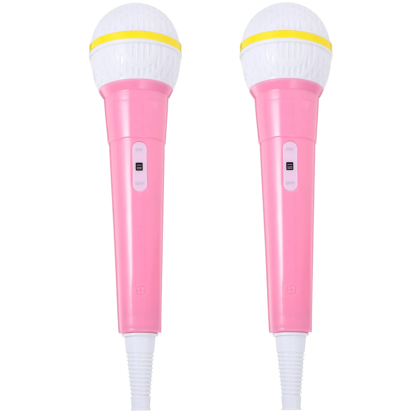 2Pcs 시뮬레이션 마이크 경량 컴팩트 척 놀이 마이크 파티 가라오케 무대 소품 어린이 플라스틱 마이크 소품