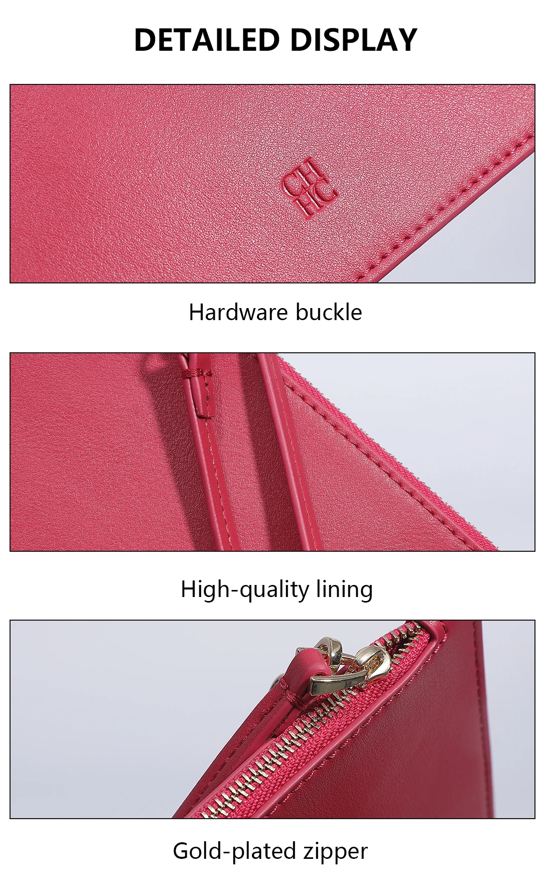 CH Damen PU-Leder Clutch Tasche Modische Kleine Schultertasche Crossbody Handytasche Damen Geldbörse Mehrfarbige Casual Handtasche – Detail 10