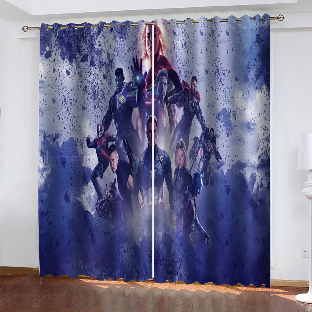 어벤져스 캡틴 US 스파이더맨 다리미 맨 맞춤형 암막 커튼, 침실 거실 홈 장식, 남아용 어린이 방 선물