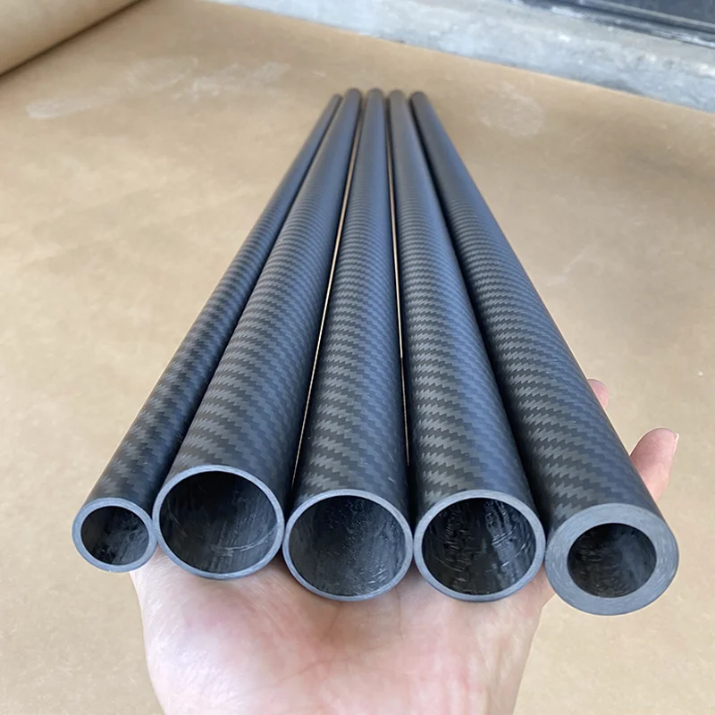 Tubes Fibre De Carbone 3K - Lot De 2 - Longueur 500 Mm, Diamètre Ext. 7 Mm, Int. 5 Mm - Tissage Sergé Mat - Pour Drones, Modélisme, Robotique