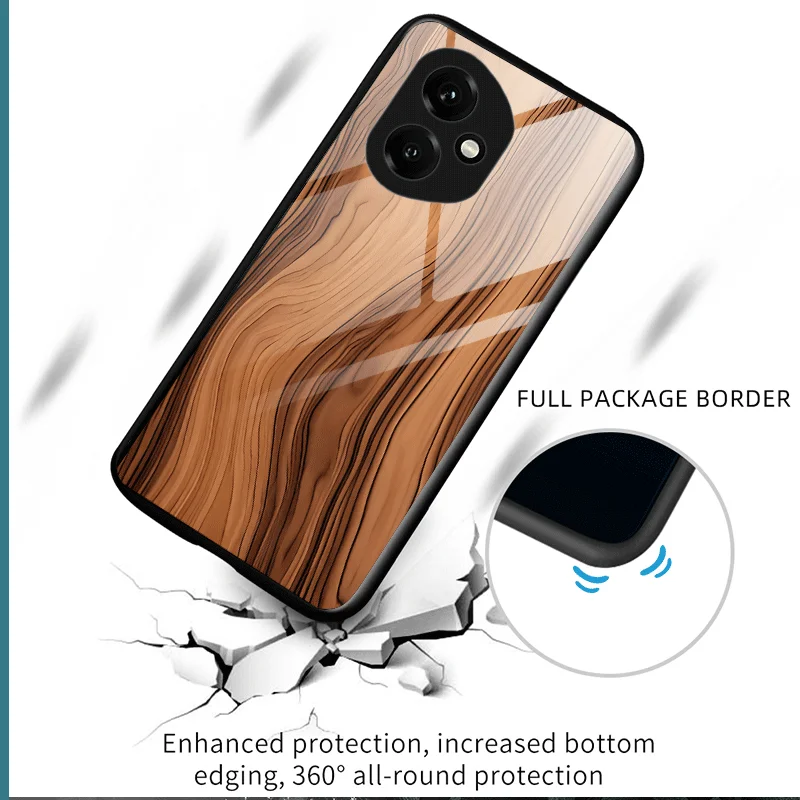 Panda Pattern Hard Tempered Glass Protective Phone Case