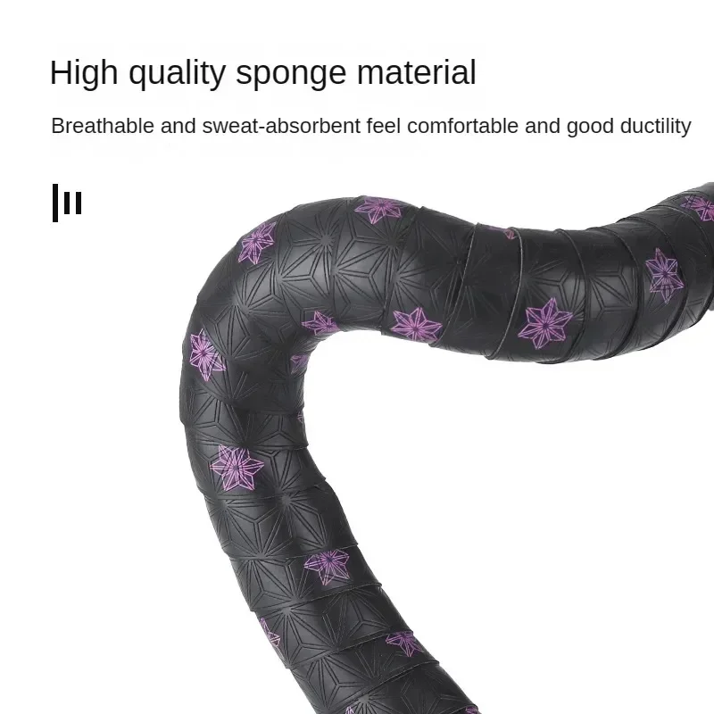Anti-Slip Road Bike Handlebar Tape PU Shock Handle Bar Tape with Bar End Plugs Bicycle PU Anti-Vibration Wrap 1 Pair bike handlebar tape