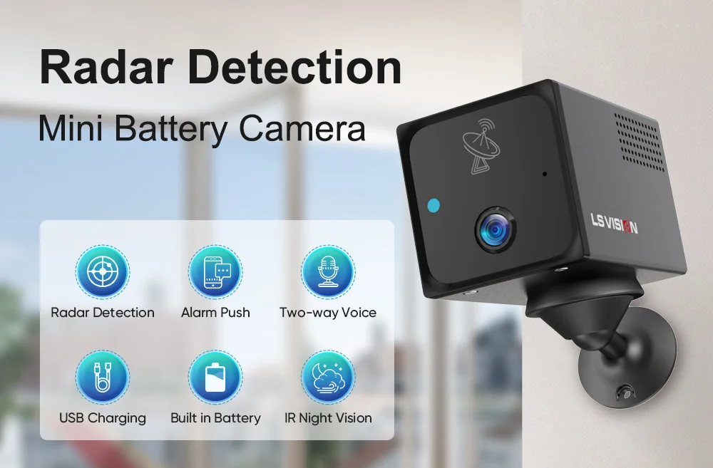 4MP 4G/WiFi Mini Camera Indoor Surveillance Camera Radar Motion Detection Alert
