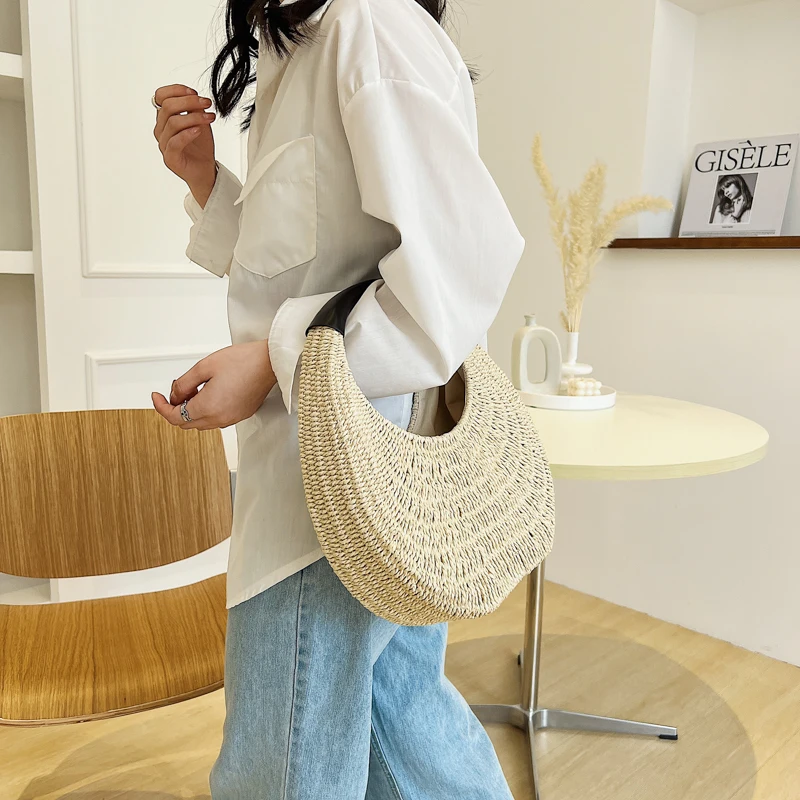 High Quality Women Small Straw Handbags Fashion Ladies Shoulder Tote Bags Designer Female Casual Beach Messenger Bags for Women