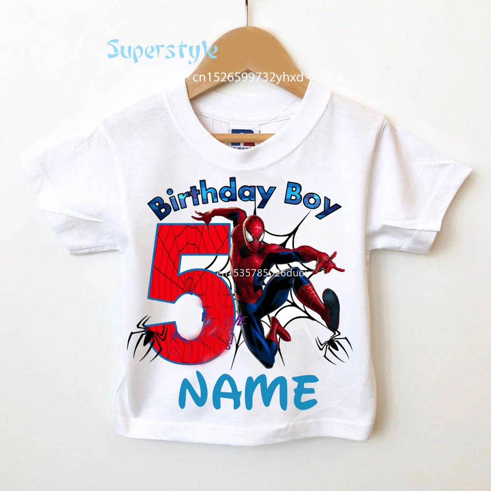 Boys Birthday Marvel Spiderman Shirts | Custom Spiderman Birthday T
