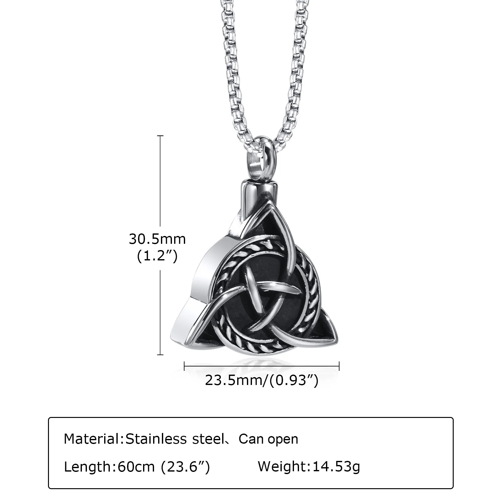 Collana Urna Cremazione Soldato Cappello In Acciaio Inox 316L - Ciondolo Memoriale Celtico Vichingo
