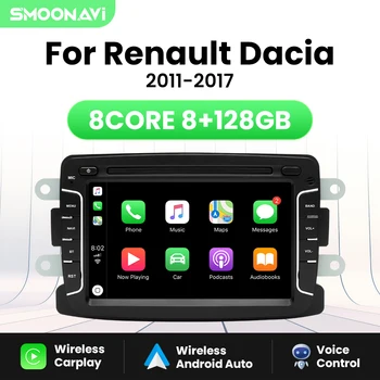 Reproductor de Radio de coche inalámbrico Carplay Android14 para Dacia Lodgy Logan Duster Sandero Renault Captur/Lada/Xray GPS 4G Wifi Multimedia 1