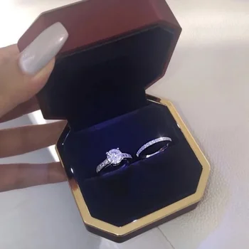 Silver Zircon Ring Set – Women’s Wedding & Engagement Jewelry