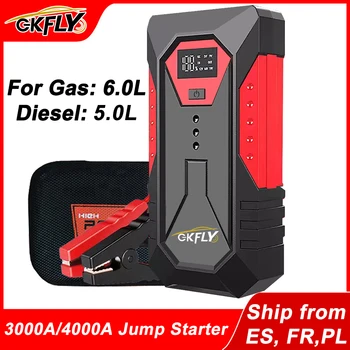 GKFLY 3000A/4000A Auto Salto di Avviamento Accumulatori E Caricabatterie di Potere Benzina Diesel Caricabatteria Per Auto Batteria di Avviamento per Avviare Auto