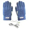 1 Pair Heated Knitting Full Finger Mittens Windproof USB Electric Heating Gloves Portable Constant Temperature Hand Warmer 2