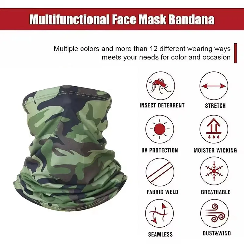 Summer Mountaineering Scarf Breathable and Sweat Absorbing Outdoor Sports Magic Scarf Ice Silk Neck Scarf Sunscreen Mask