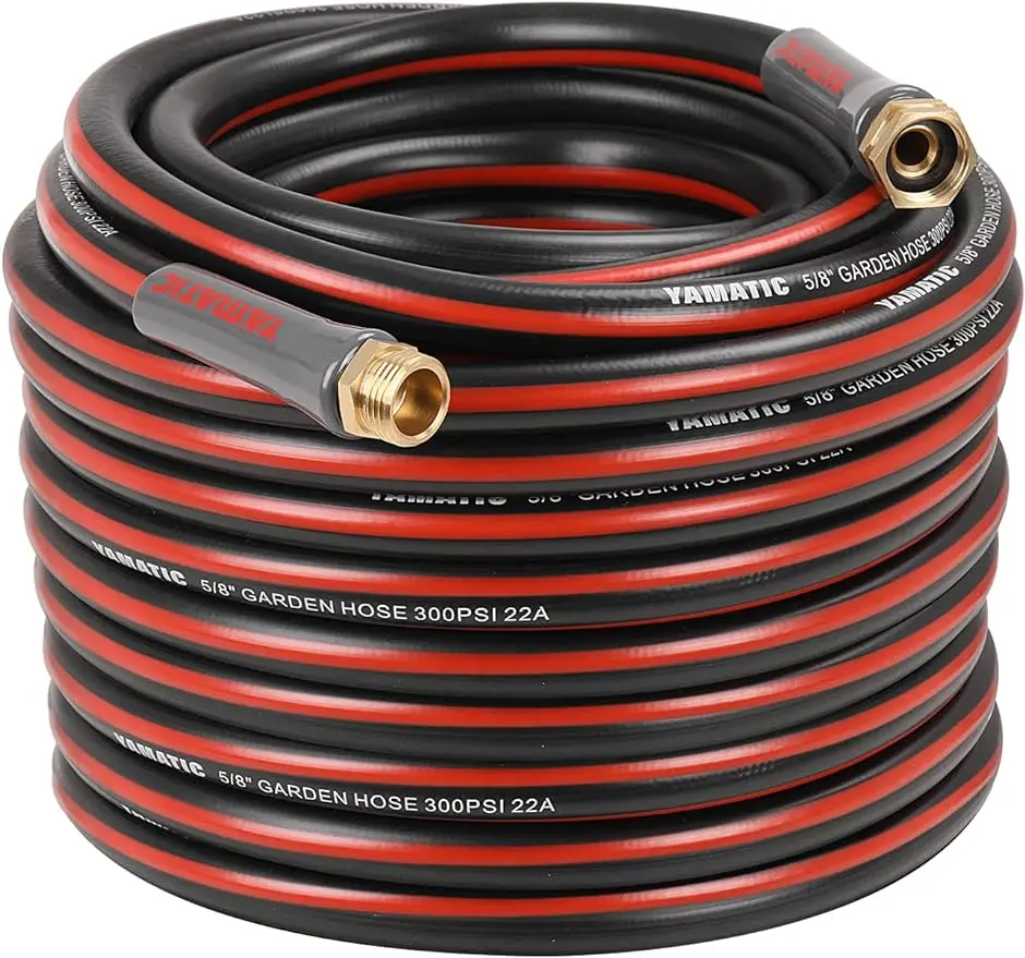 

YAMATIC Garden Hose 5/8 in x 75 ft with Swivel Fitting, Kink Free Water hose with Solid Brass Connector for All-weather Outdoor