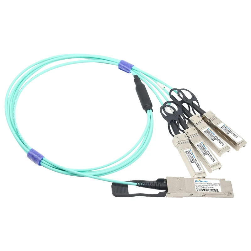 100G QSFP28 to 4xSFP28 AOC Cable High Speed Active Breakout Cable 1m 2m 3m 5m 10m 30m QSFP28 to SFP28 Active Optical Cable